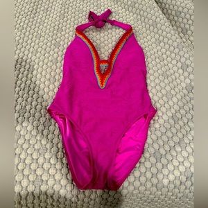 Brand new, never been work Trina Turk crocheted pink bathing suit ($162 MRSP)